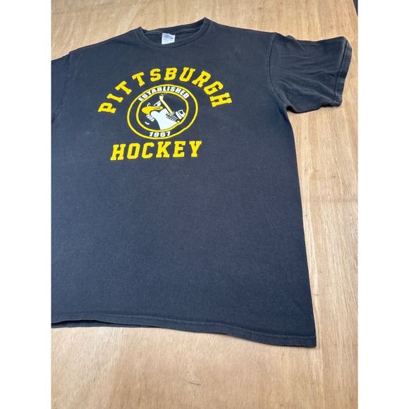 Mens Pittsburgh Hockey Established 1961 T‎ Shirt Black Zucker 16 Size L - Picture 3 of 8